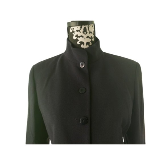 ARMANI COLLEZIONI Women's Navy Blue Textured Blazer Jacket Size 8 Made In Italy - Picture 3 of 12